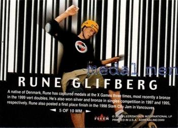 2000 Fleer Adrenaline - Medal Men #MM5 Rune Glifberg Back